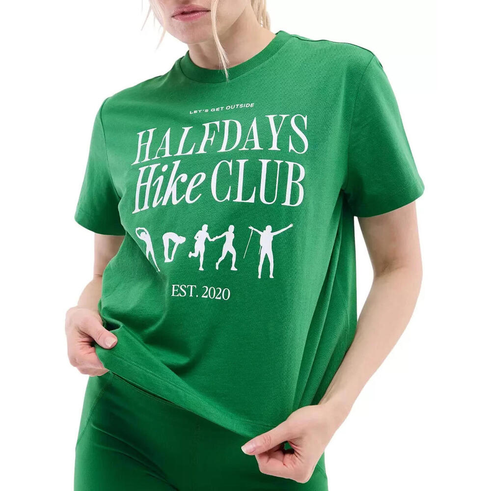 $45 Halfdays Women's Short Sleeve T-Shirt Verdant Green Crew Neck Size Small